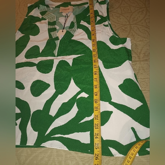New Figue Green and White Women's Top SZXL - Picture 4 of 6